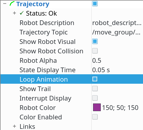 Looping trajectory animation